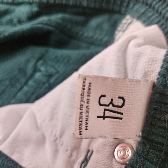 BDG Urban Outfitters  High and Wide 100% Cotton Green Corduroy Pants Sz 34 - Picture 10 of 14